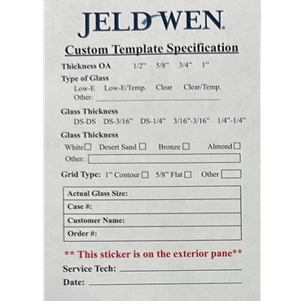Jeld-Wen Tech Store Custom Template Specification – 4 per sheet